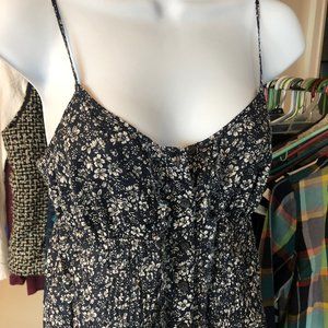 Express // Navy & White Floral Button Down Cami